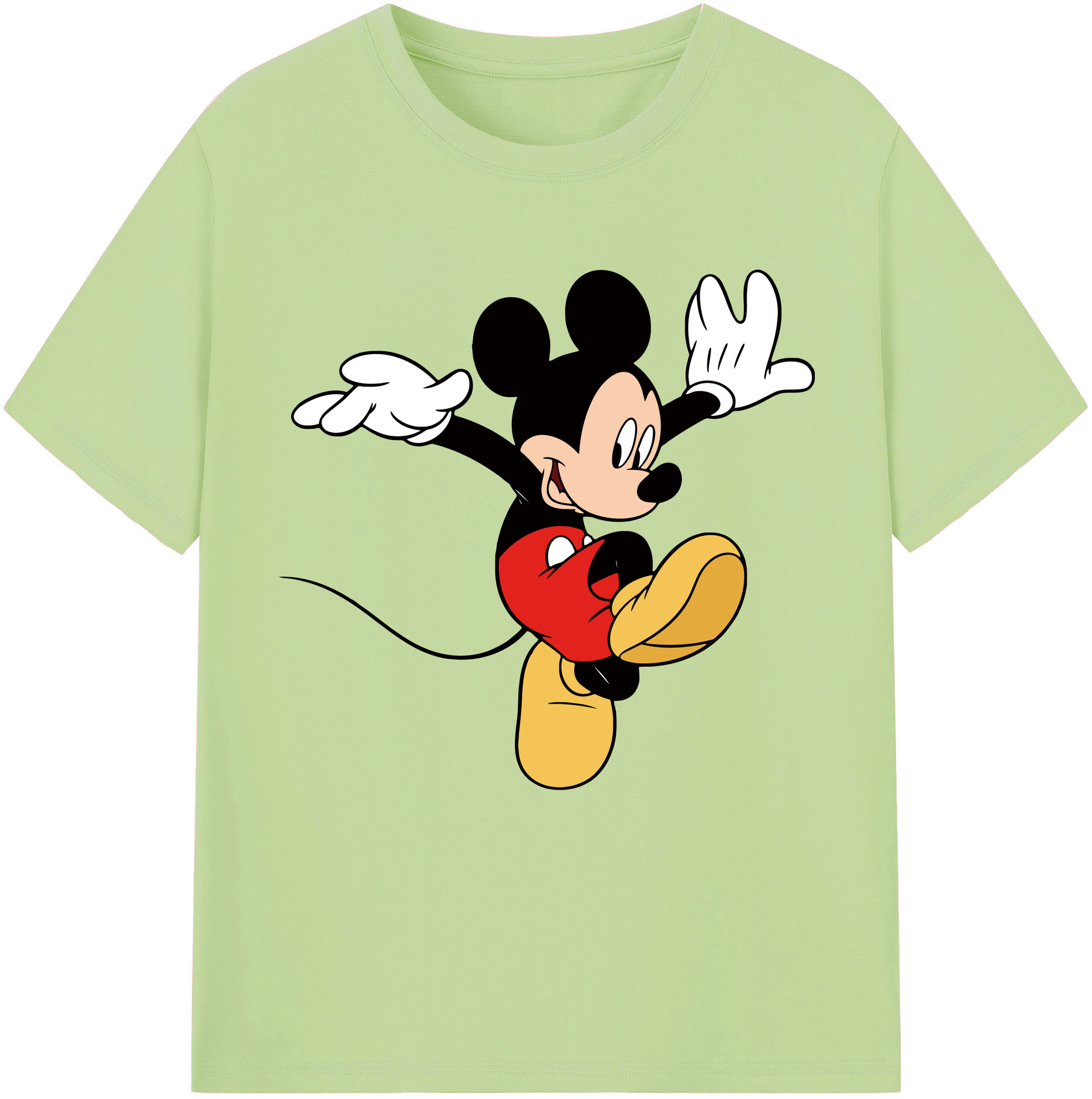 （画像用） ミッキーマウス Mickey Mouse 綿100％半袖Tシャツ（フロントプリント）